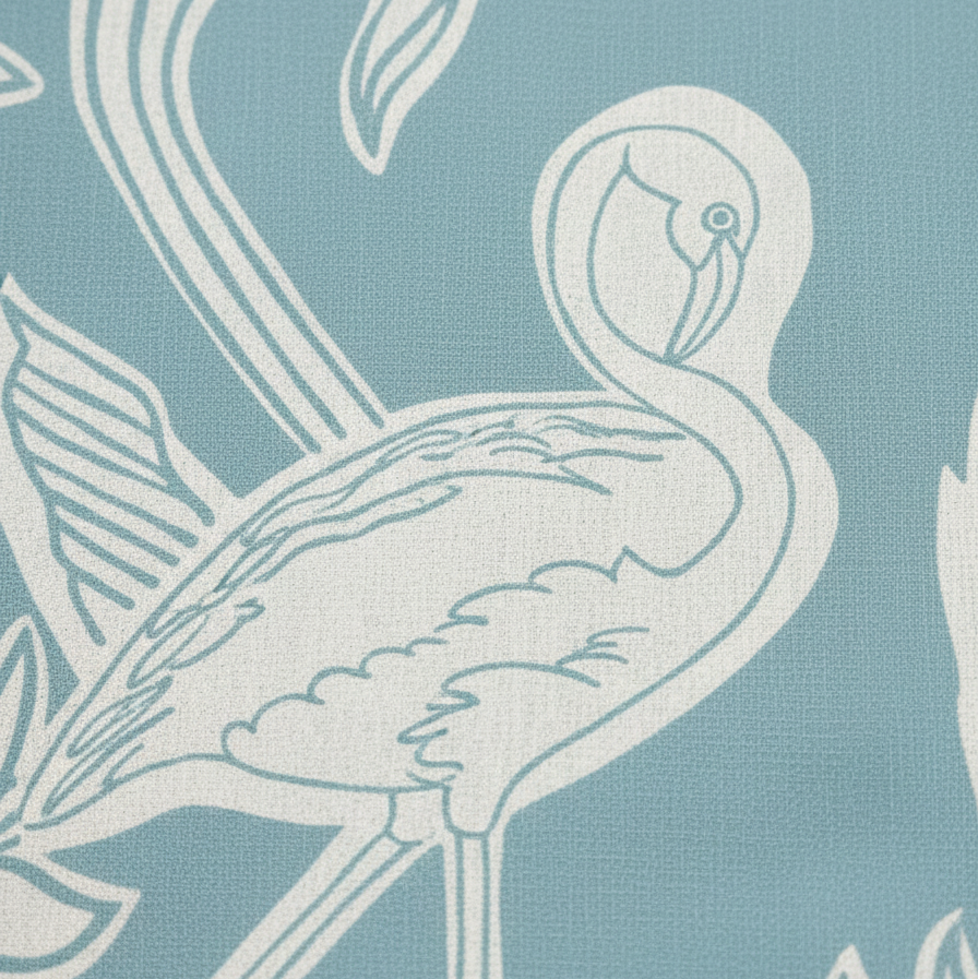 Flamingo design on a blue background