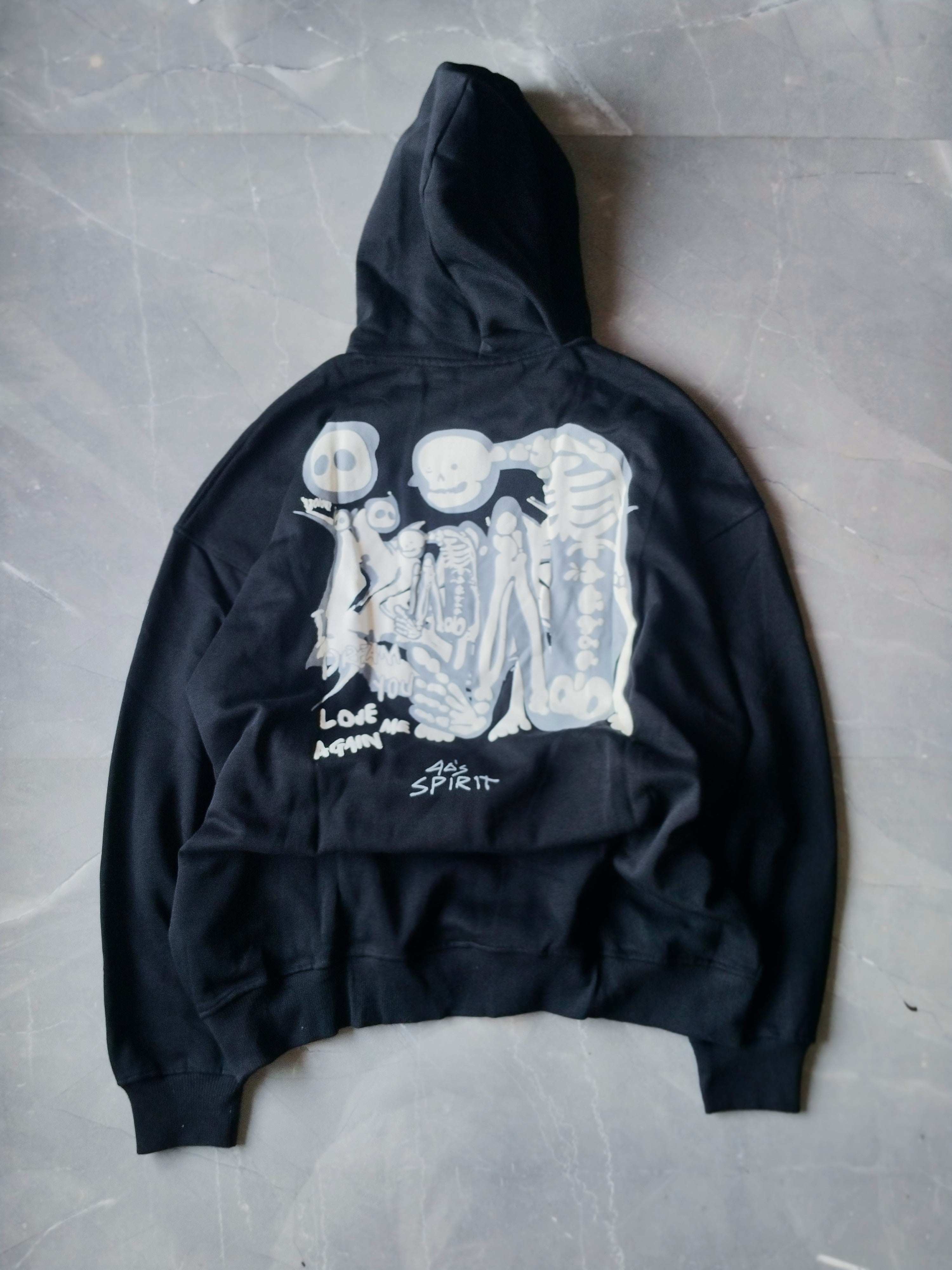 Black Oversized Hoodie with Bold Back Print