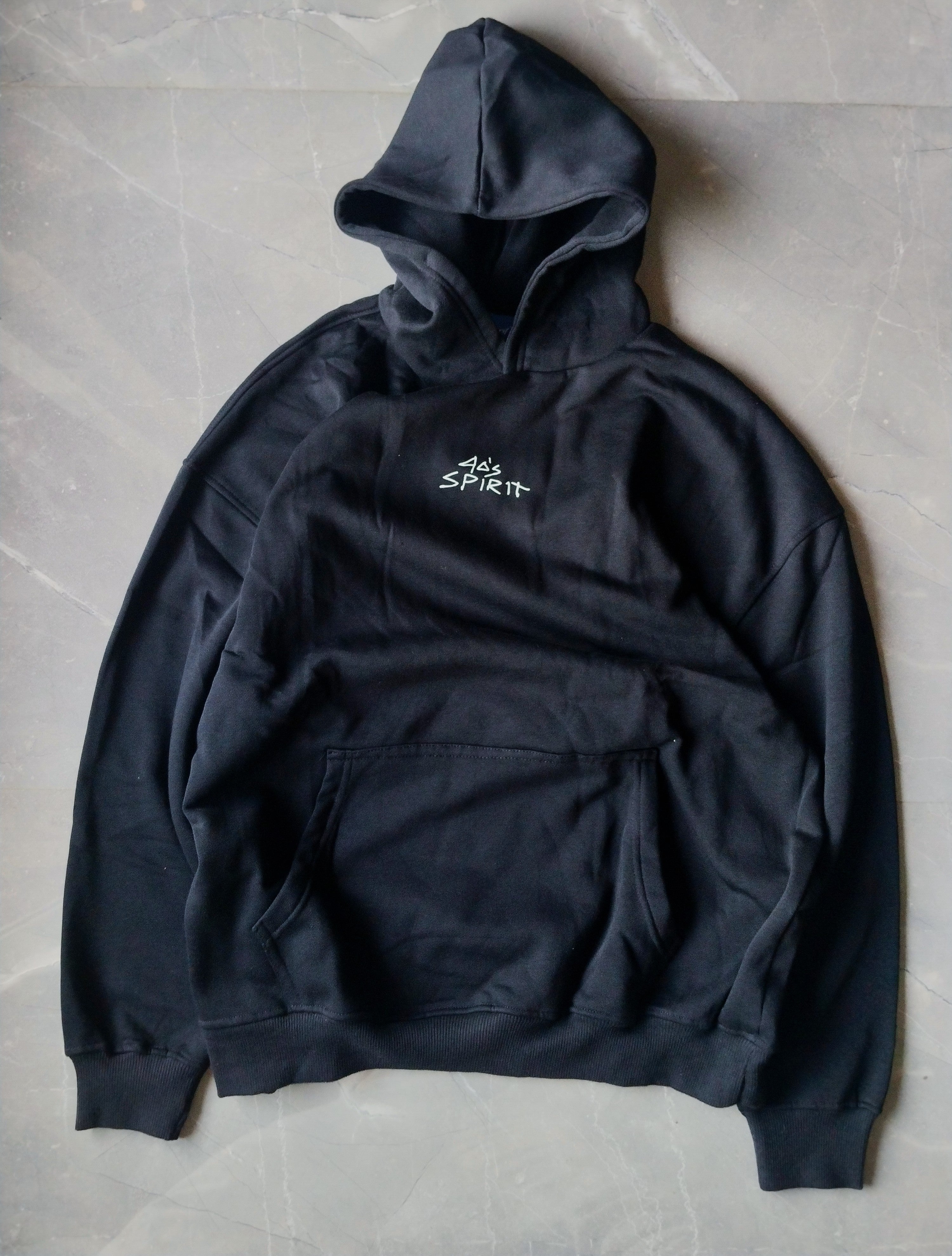Black Oversized Hoodie with Bold Back Print