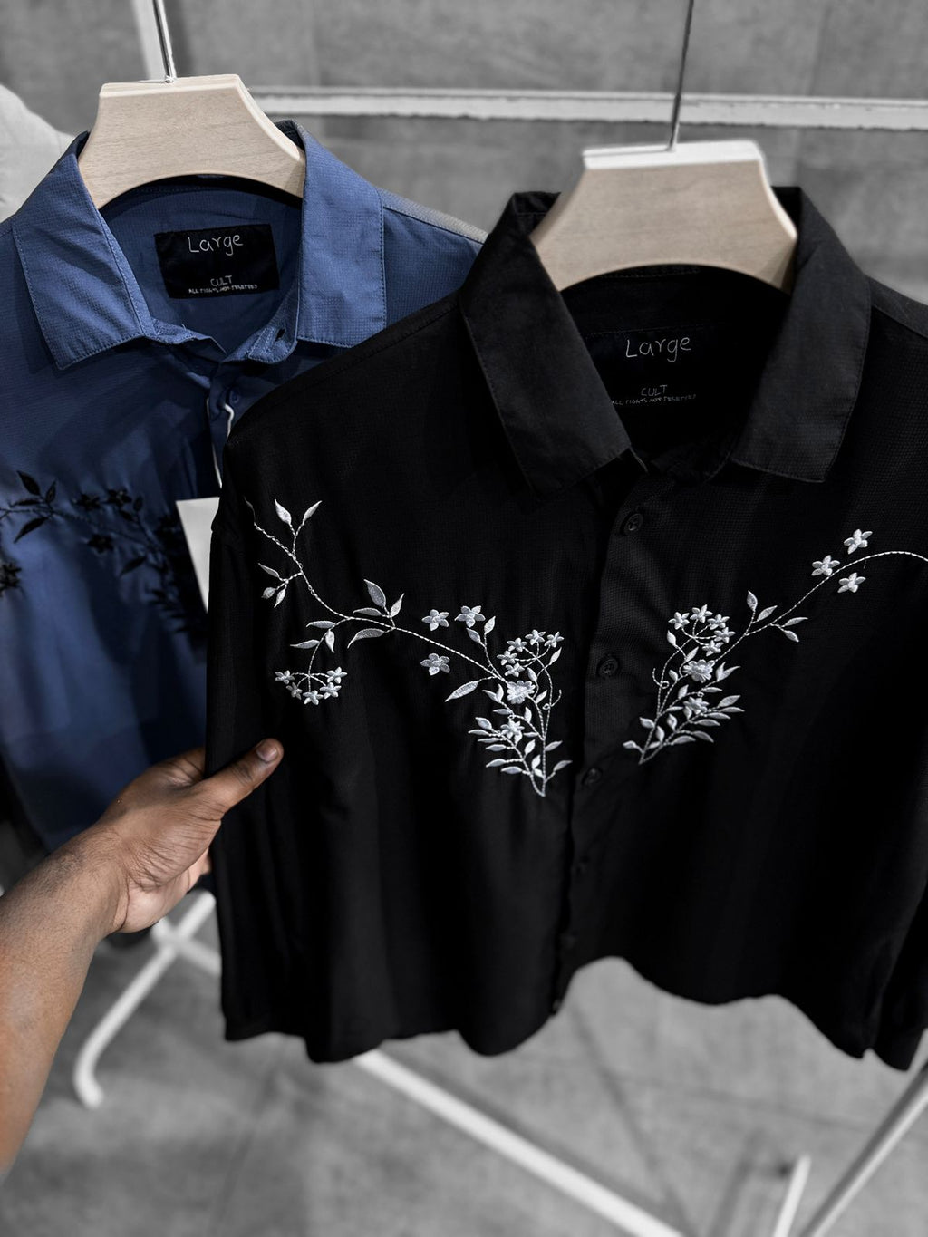 Men Full Sleeve Front Embroidery Shirt.