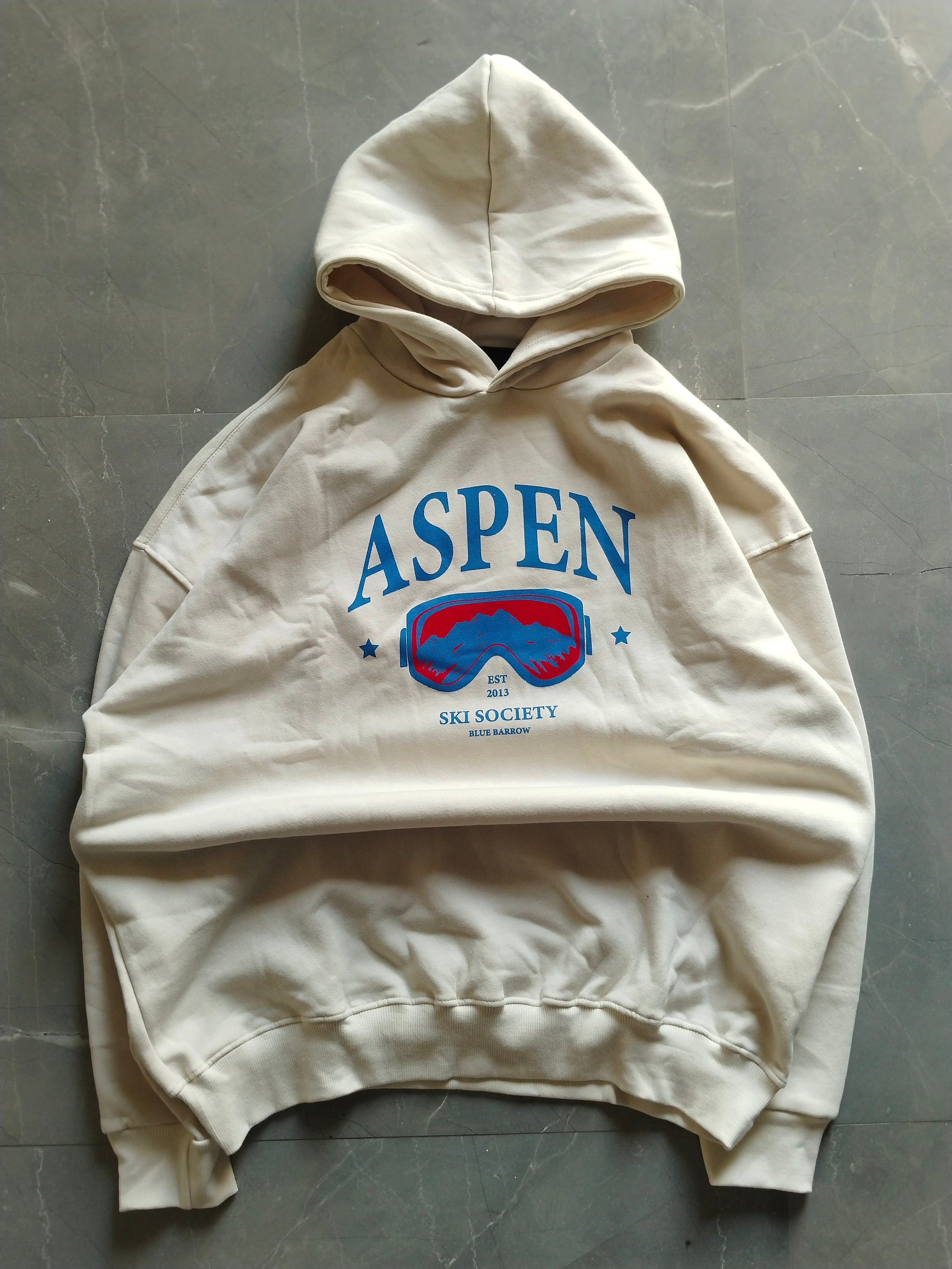 White Oversized printed hoodie