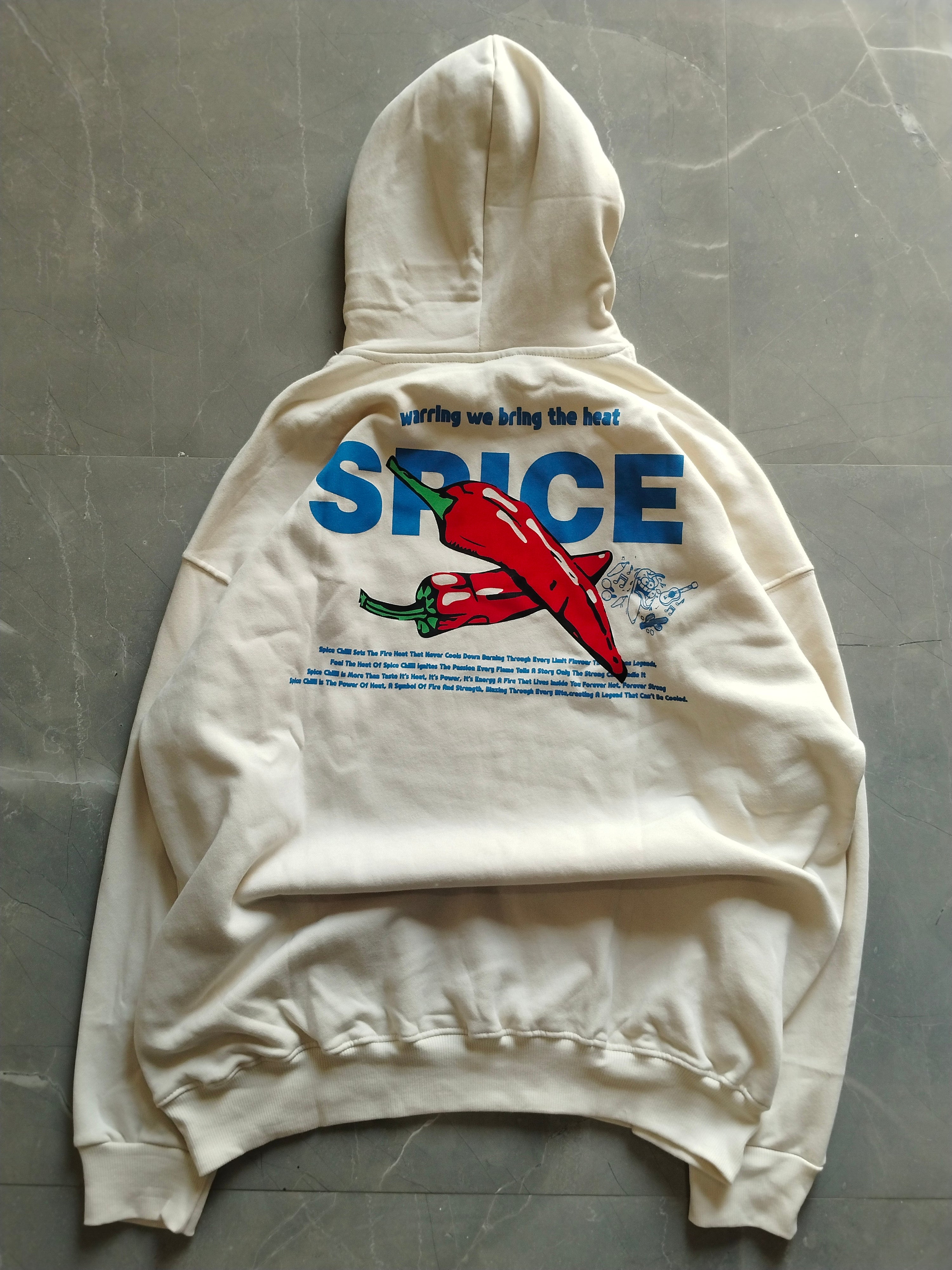 White Oversized printed hoodie