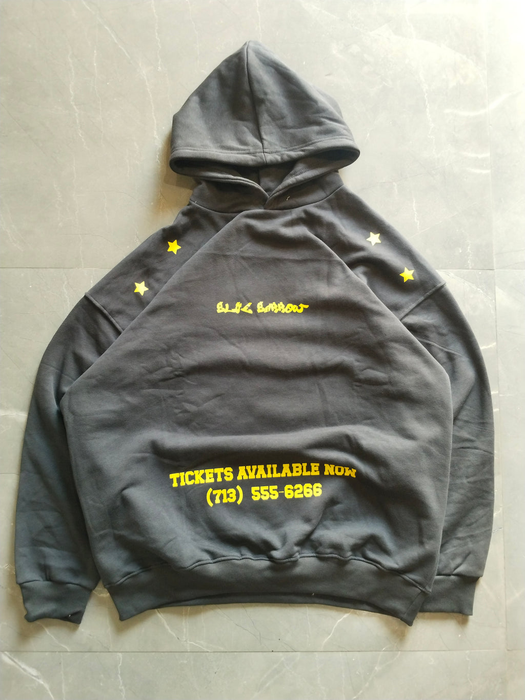 Charcoal grey Oversized back printed hoodie