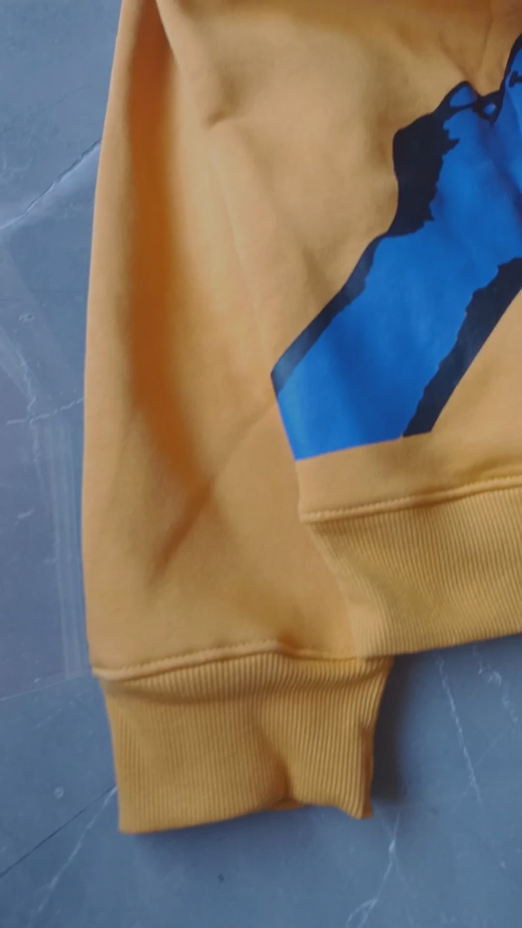 Yellow Oversized Back print Hoodie