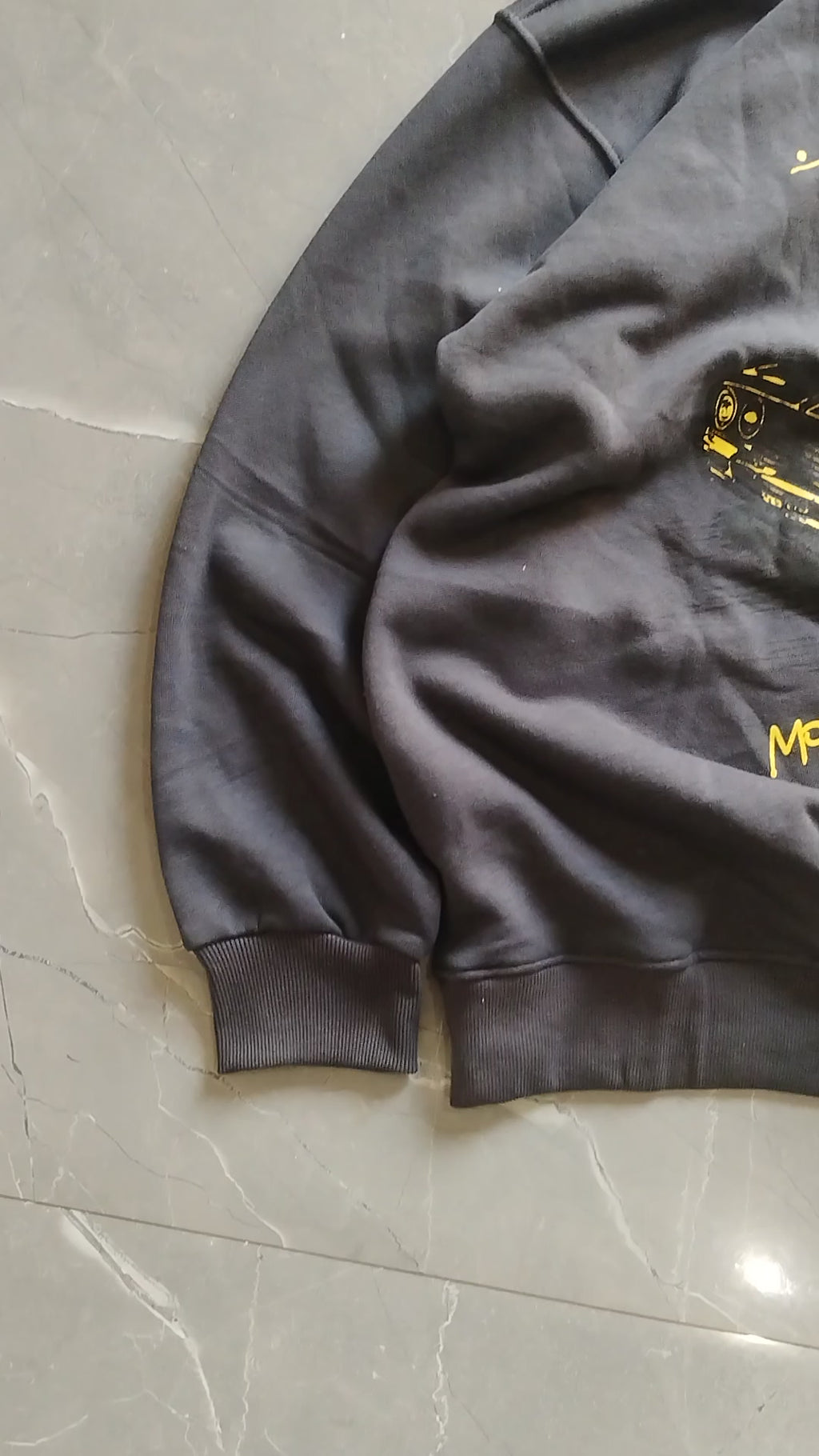 Charcoal grey Oversized back printed hoodie