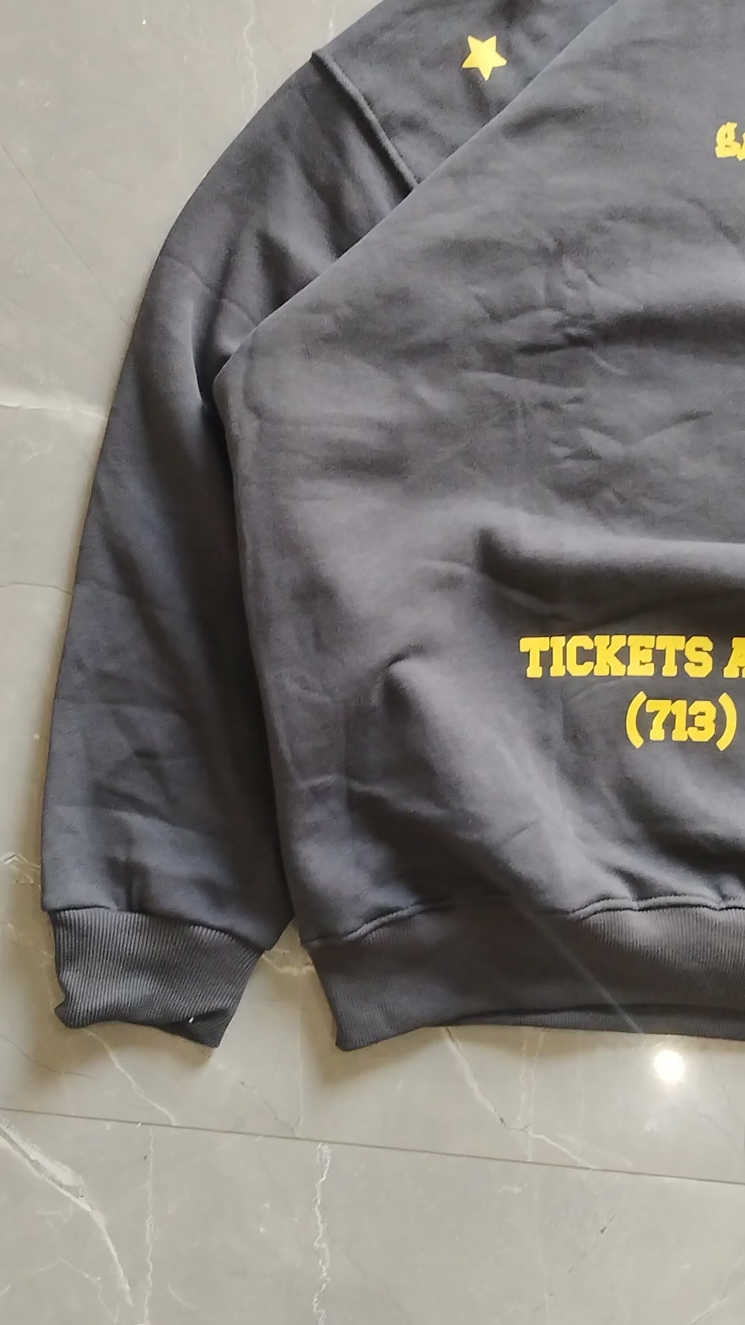 Charcoal grey Oversized back printed hoodie