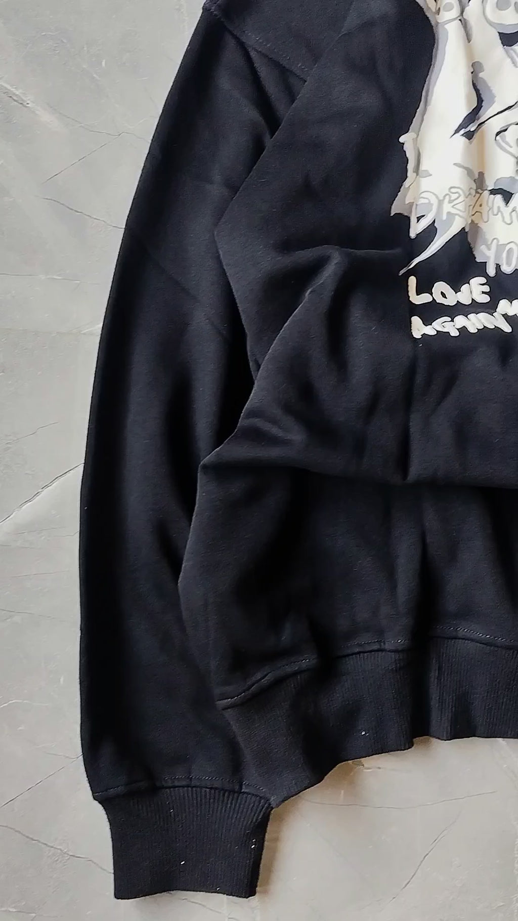 Black Oversized Hoodie with Bold Back Print